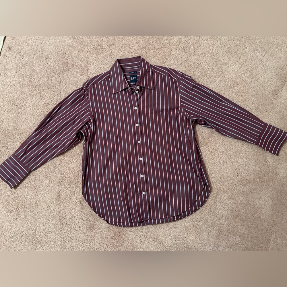 GAP Burgundy Striped Shirt